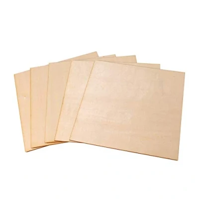 Image of BQLZR 200x200x1.5mm Square Unfinished Unpainted Basswood Wooden Sheets for Craft DIY Hand Made Project Mini House Building Architectural Model Pack of 5