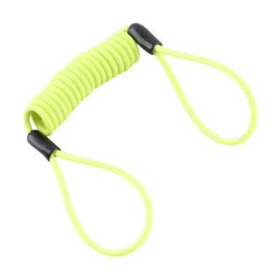 Image of 1.2m Motorcycle Reminder Spring Cable, Disc Lock Cable Alarm Security for Scooter Bike (Yellow)
