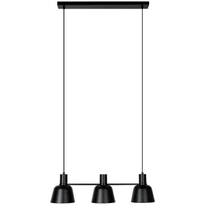 Image of Lucande Servan hanging light, black, 3 bulb