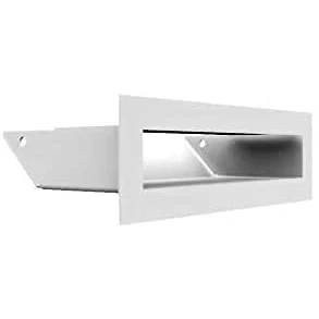 Image of KRATKI ventilation grille Air Warm 6 x 20 cm White Exhaust for chimney intake at a 45 degree angle overheating resistant Ideal modern interiors