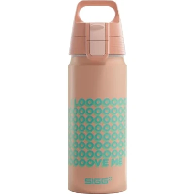 Image of SIGG Aluminium Water Bottle for Kids WMB ONE Looove Suitable Carbonated Drinks Leakproof Lightweight BPA Free Climate Neutral Certified School &amp; Sports Pink 0.6L