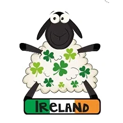 Image of Ireland Irish Northern Belfast Tricolour Iron On Sew Fabric Patch Embroidered Badge (Irish Shamrock Sheep)