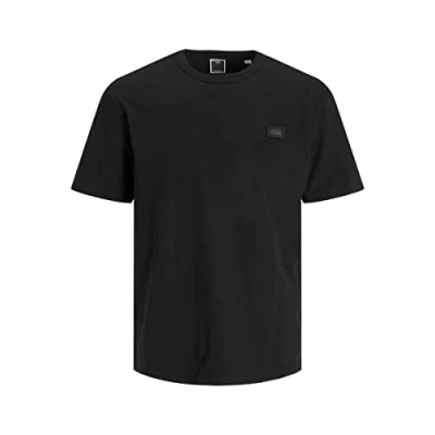 Image of JACK &amp; JONES Men&#039;s Jcoclassic Waffle Badge Tee SS Noos T Shirt, Black, XL
