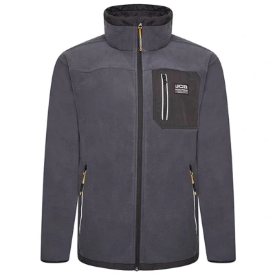 Image of JCB Trade Steel Blue Full Zip Fleece Jacket Mens Work Jackets Workwear Clothes L