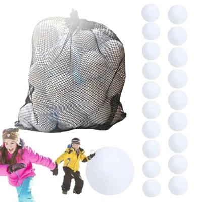 Image of Campsie Realistic Artificial Snowballs Fake Snowball Indoor Fight Game White Plush Snow Balls Winter Throwing Outdoor Fights