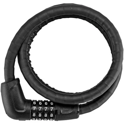 Image of ABUS armoured cable lock steel O Flex Tresorflex 6615C + SCLL bracket combination made of with armour sleeves security level 5 120 cm, black