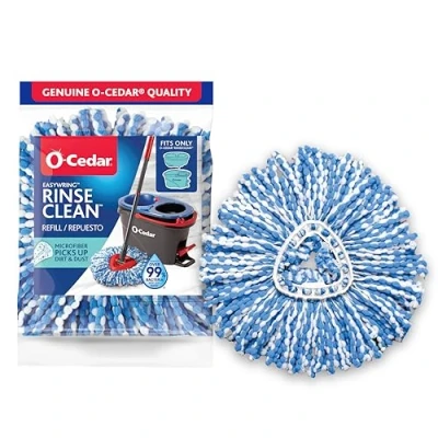 Image of O Cedar EasyWring RinseClean Spin Mop Microfiber Refill, Blue, Pack of 1
