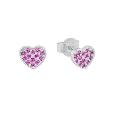 Image of s.Oliver stud earrings 925 sterling silver girl children earrings, with cubic zirconia synth, 0.6 cm, silver, heart, Comes in jewelry gift box, 2020867
