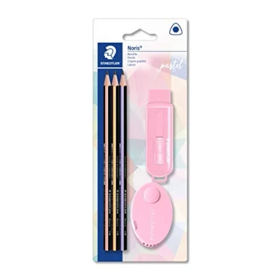 Image of STAEDTLER Pastel Writing and Drawing Set with Pencils, Eraser Double Sharpener, 61 SBK3 PA