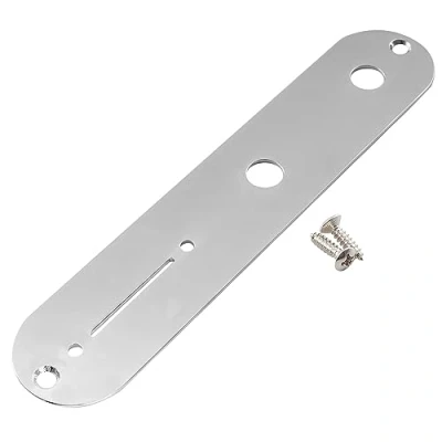 Image of Musiclily Pro 32mm Steel Control Plate with Narrow Pots Hole Spacing for Tele Style Electric Guitar, Chrome