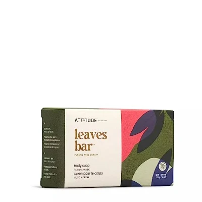 Image of ATTITUDE Bath and Shower Body Soap Bar, EWG Verified, Vegan Plastic free Care, Herbal Musk, 113 grams