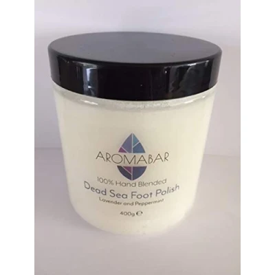 Image of Lavender &amp; Peppermint Dead Sea Salt Shea Butter Foot Polish Scrub 400g 100% Natural Packed with Minerals
