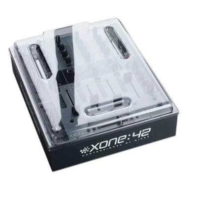 Image of Decksaver Cover for Allen &amp; Heath Xone 42 Super Durable Polycarbonate Protective lid in Smoked Clear Colour, Made The UK DJs&#039; Choice Unbeatable Protection