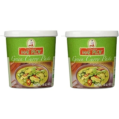Image of Mae Ploy Thai Green Curry Paste YrmhNa, 2 Pack (14 oz jar)