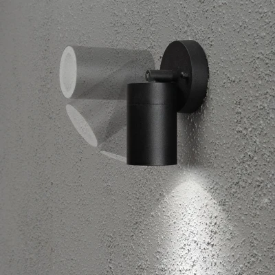 Image of Konstsmide New Modena outdoor wall light, GU10 spot, black