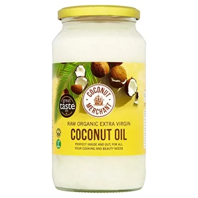 Image of Coconut Merchant Organic Oil 1L Extra Virgin, Raw, Cold Pressed, Unrefined Ethically Sourced, Vegan, Ketogenic and 100% Natural for Hair, Skin &amp; Cooking