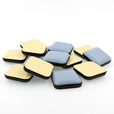 Image of Lifeswonderful PTFE Teflon Furniture Glides Square Self Adhesive Sliders Various Sizes Available (25mm, Qty 16)