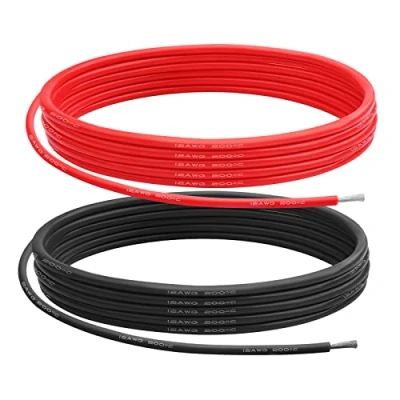 Image of 12 Gauge Silicone Wire, AWG Electrical Cable 5M（2.5m Red &amp; 2.5m Black）Soft Flexible 680 Strands of 0.08 mm Tinned Copper High Temperature Wire for Arduino Projects/RC Cars/Boat/Drones