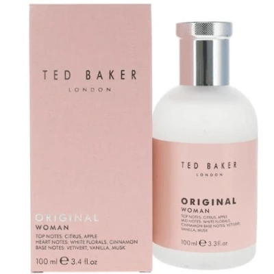 Image of Ted Baker Woman Pink EDT, Floral Green Feminine Fragrance, Opening Notes are Fresh Peach, Bergamont and Tangerine with Warm Musk, Vanilla Vetiver Base Notes, 100ml