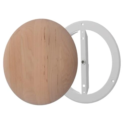 Image of Steinberg14 Wooden Air Diffuser 6.3 Inch Universal Supply and Exhaust Valve 160mm Adjustable Vent Cover Round Wall Ceiling Black Alder Wood Ventilation Grille for Sauna