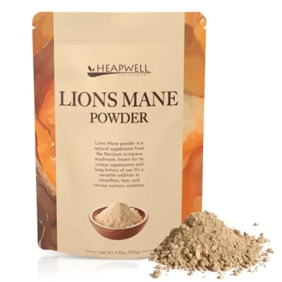 Image of Heapwell Superfoods Lion&#039;s Mane Powder 100g Premium Grade, High Spectrum Mushroom Supplement for Cognitive Support, Immune Boost, and Mental Clarity 100 Plus Servings