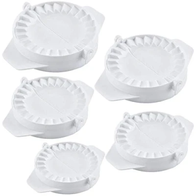 Image of MKNZOME Ravioli Dumpling Maker Set, 5 Pcs Manual Chinese Pasty Molds Gyoza Empanada Wrapper Cutter Pierogi Pie Dough Pastry Press Mould