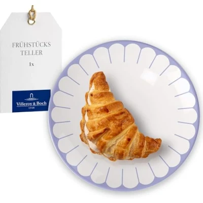 Image of Villeroy &amp; Boch Fleur bleu Breakfast Plate Blue, Dishwasher Safe, Microwave Dessert Plate, Small for Breakfast, Desserts Snacks, Cake Premium Porcelain