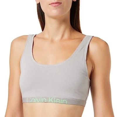 Image of Calvin Klein Underwear Unlined Bralette Bustier, Women&#039;s, Size: Small, Satellite/green flash