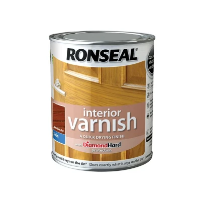 Image of Ronseal Interior Varnish Medium Oak Satin 750ml