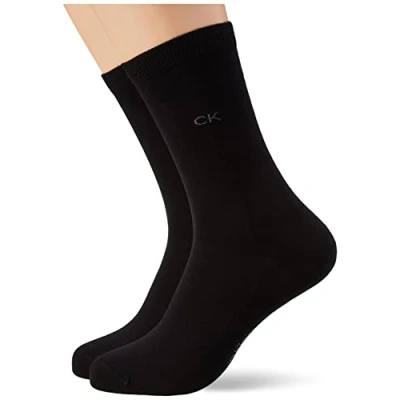 Image of Calvin Klein Women&#039;s Sock 2 Pack, Black, ONE Size (Pack of 2)