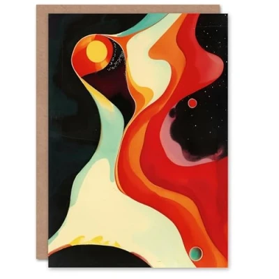 Image of Artery8 Abstract Galaxy Space Artwork Planets Stars Greeting Birthday Card Him Her All Blank