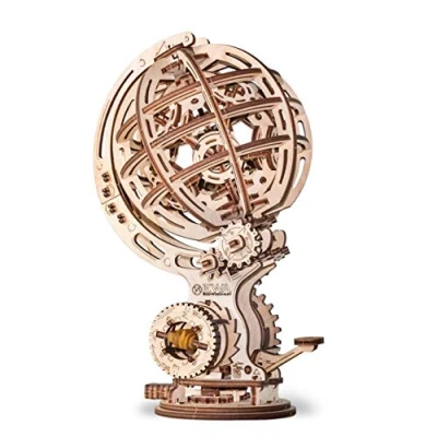 Image of EWA Kinetic Globe Top Grade Plywood 3D Mechanical Model Construction Kit. Pre Cut Design. DIY Assembly. 205 Pieces. Suitable for 14+ Years.