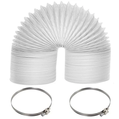 Image of SPARES2GO Extra Long Vent Hose &amp; Screw Clips Kit for Bush Tumble Dryer (6 Metre, 100mm Diameter)