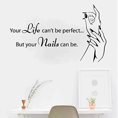Image of Wall Window Decal Nail Salon Quote Sticker Nails Art Polish Manicure Pedicure Beauty Decals 42X70Cm