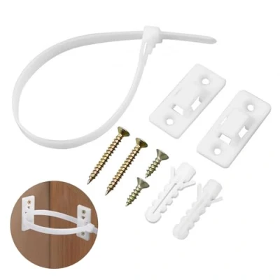 Image of Furniture Straps (10 Pack) Baby Proofing Anti Tip FurnitureAnchors Kit,Adjustable Home Wall Anchors for Dogs,Cabinet, Bed,Shelf,etc.(with Screws,White)