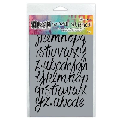 Image of Ranger Dylusions Modern Script Stencil, Transparent, Small
