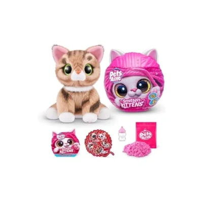 Image of Pets Alive Smitten Kittens Ginger, Surprise Kitten Plush, Ultra Soft Plushies, Interactive Toy Pets, Electronic Pet Kitten, Ages 3+ (Ginger)