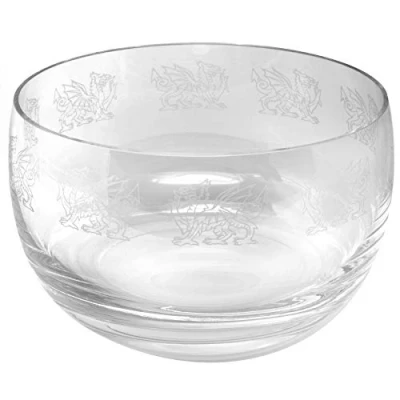 Image of Milford Collection Animo Glass Small Crystal Bowl Welsh Dragon