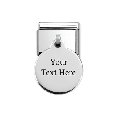 Image of Nomination Silver Circle Engraving Charm