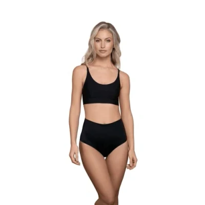 Image of Bye Bra Invisible Mid Waist Brief, Light Control, Comfortable, Shapewear For Women, Soft Fabric, Lightweight Shapewear, Black, S