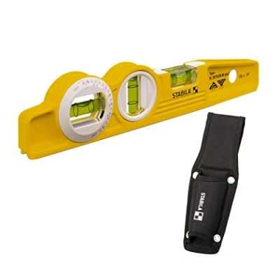 Image of Stabila 16670/0 25 cm&quot;Torpedo Type 81 SV REM W360&quot; Spirit Level with Bag Yellow/Black