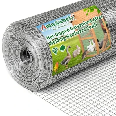 Image of Amagabeli 1Mx20M,12.7mm Holes 0.72mm Galvanized Welded Chicken Wire Mesh Roll Aviary Fence Hot Dipped Fencing Hardware Cloth Coop Rabbit Snake Animal Enclosure