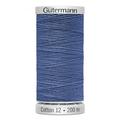 Image of Gutermann No 12 Sulky Cotton Embroidery Thread 200m 1198 Blue Each