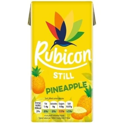 Image of Rubicon Still Pineapple 27 Pack Juice Drink, Made with Handpicked Fruits for a Temptingly Intense Taste &quot;Made of Different Stuff&quot;, Lunchbox Size Cartons x 288ml