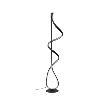 Image of Lucande LED floor lamp Rodado, black, 132 cm, aluminium