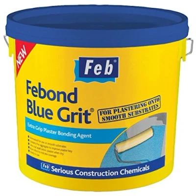 Image of Febond Blue Grit Extra Grip Plaster Bonding Agent Ready To Use One Coat Application 10 Litre