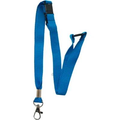 Image of PAC Supplies Global 15mm Colourful Neck Lanyard With 3 Point (Triple) Safety Breakaway (Blue, 2 Lanyards)