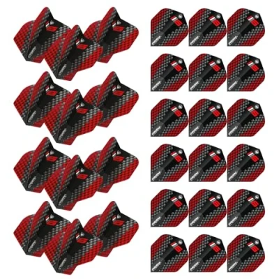 Image of WINMAU Prism Alpha Blade 6 Design dart flights 10 sets per pack (30 in total) (Black &amp; Red)