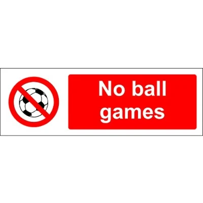 Image of No Ball Games Self Adhesive Sticker Label Sign 300mmx100mm