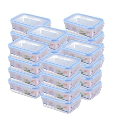 Image of HOMESHOPA Plastic Airtight Food Storage Container, 24 Pack 500ml Leakproof Rectangle Container with Clip Lock Lid, BPA Free Reusable Meal Prep Lunch Box Microwave Freezer &amp; Dishwasher Safe